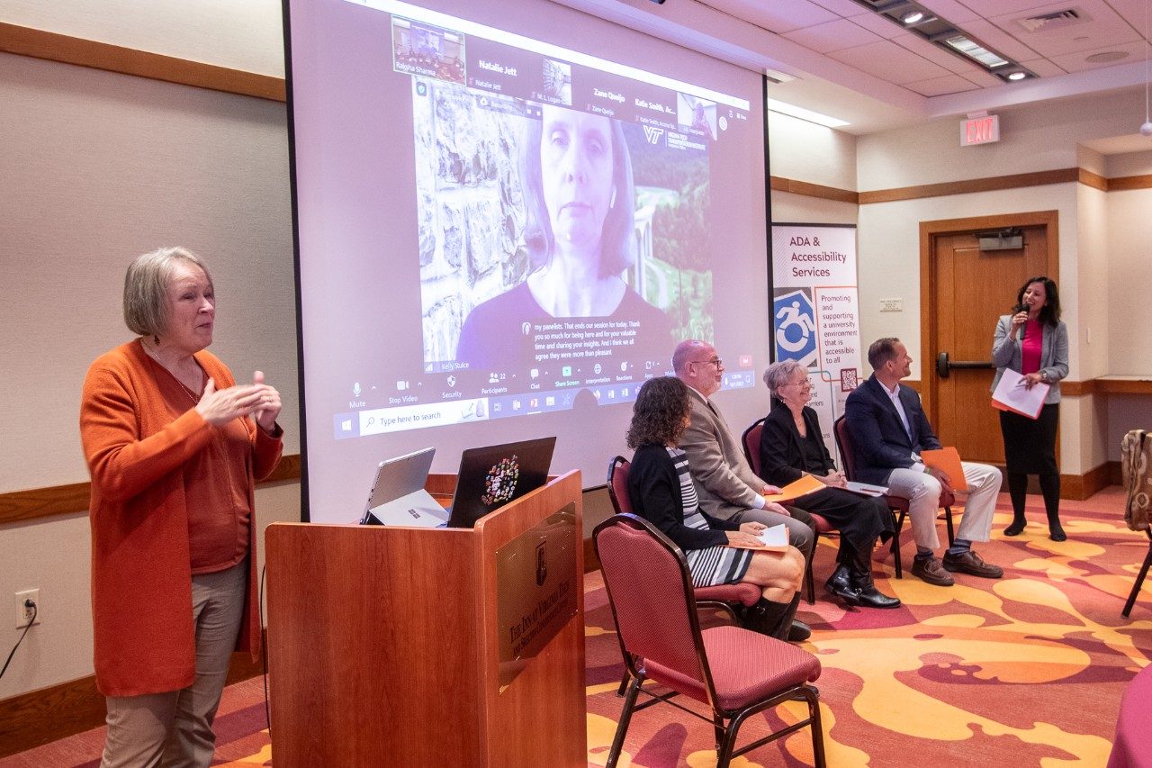 Virginia Tech staff members participate in 2023 NDEAM panel discussion.